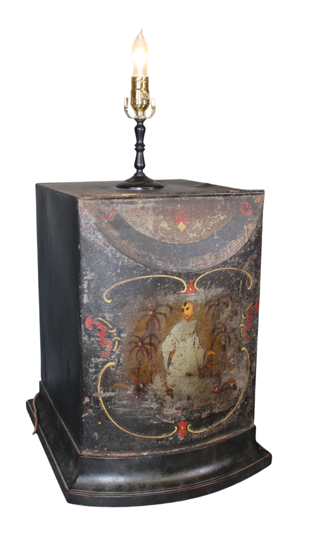 Tole tea bin converted to lamp (1 of 7)