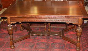 jacobean dining table in oak with pull out leaves jacobean dining table in oak with pull out leaves