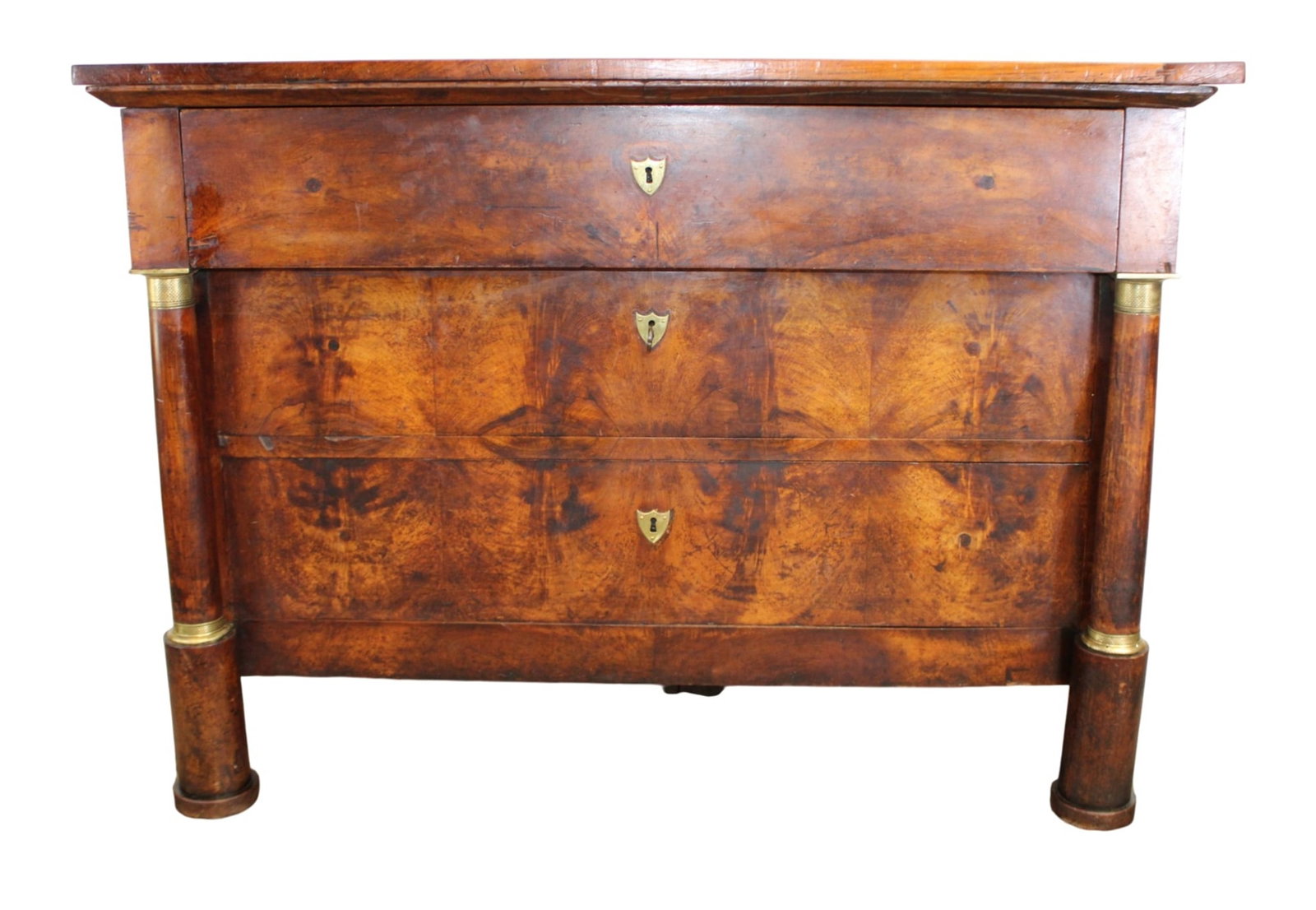 French Empire commode in burl walnut (1 of 8)