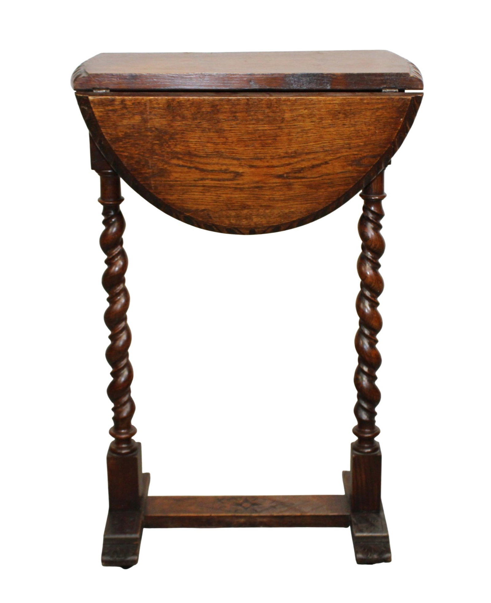 French petite drop side table in oak on barley twist legs (1 of 12)