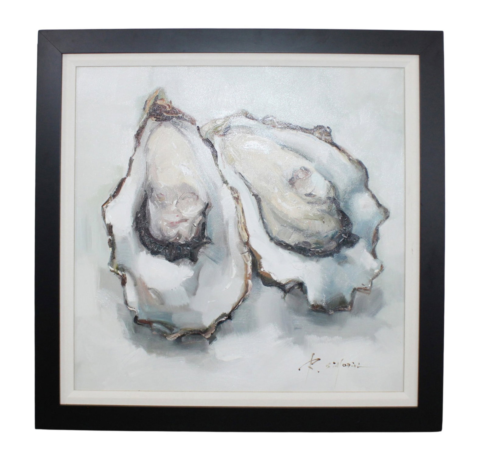 Ray Simonini oil on canvas painting still life of oysters (1 of 6)