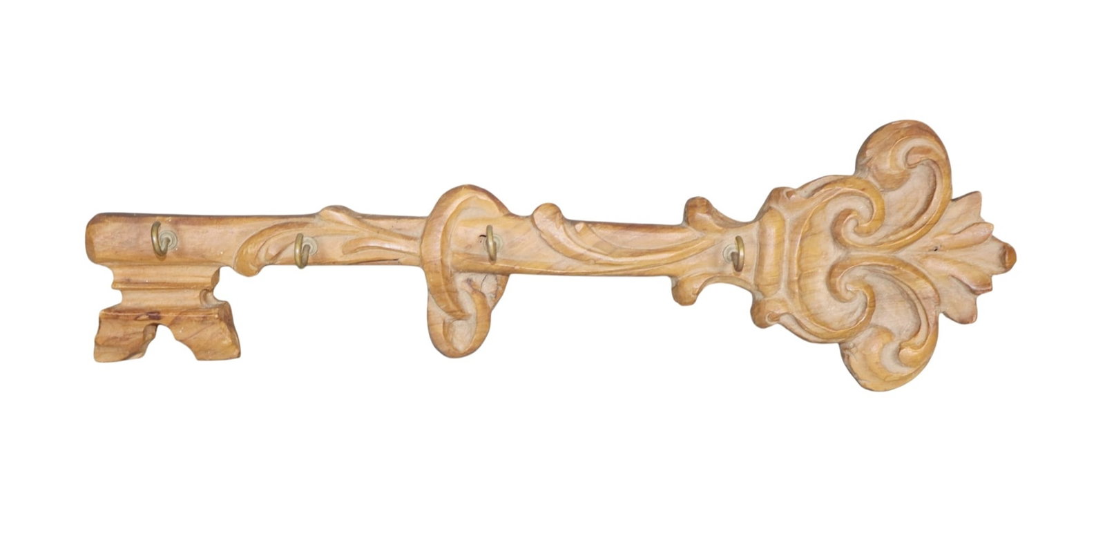 French carved wood wall mount key form key holder (1 of 8)