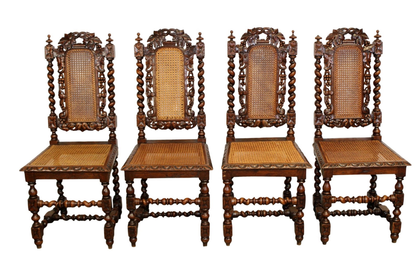 Set of 4 French barley twist side chairs (1 of 7)
