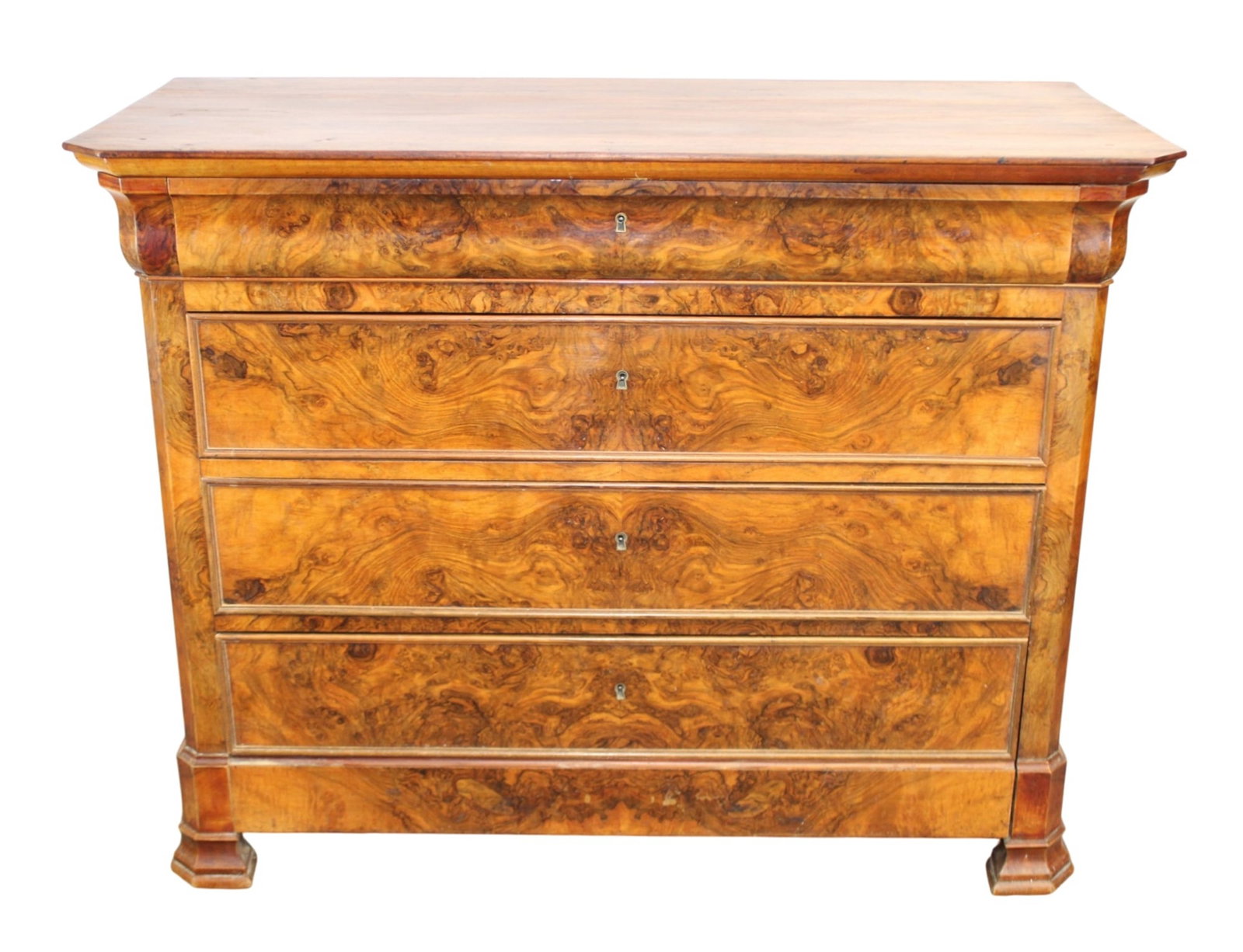 French Louis Philippe commode in walnut and burl walnut (1 of 10)
