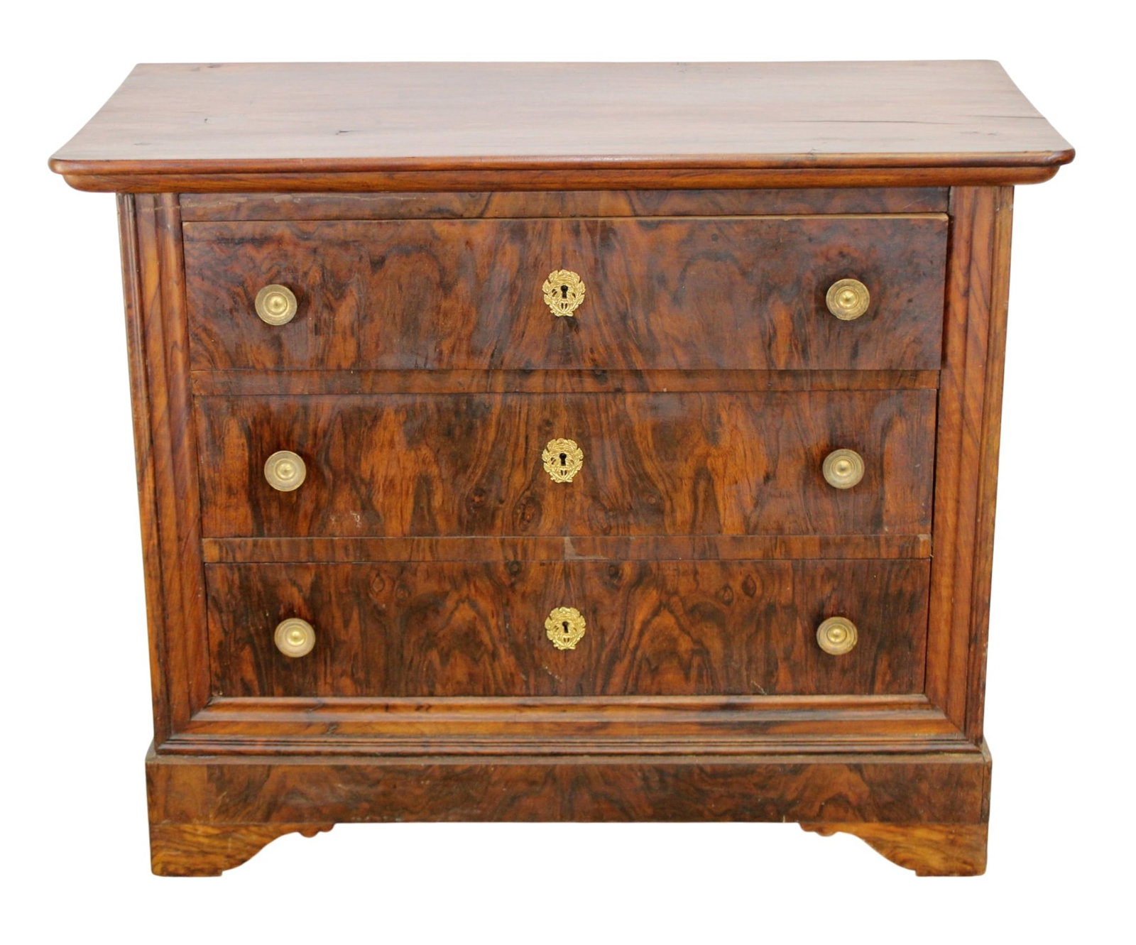 French Louis Philippe petite commode in burl walnut (1 of 9)