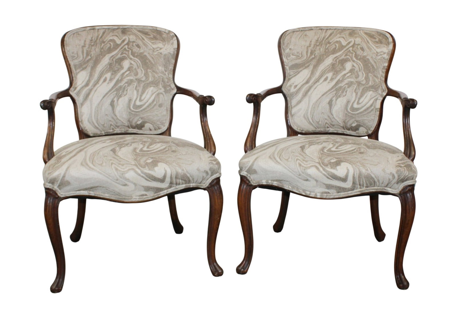 Pair of Italian Louis XV style upholstered armchairs (1 of 5)