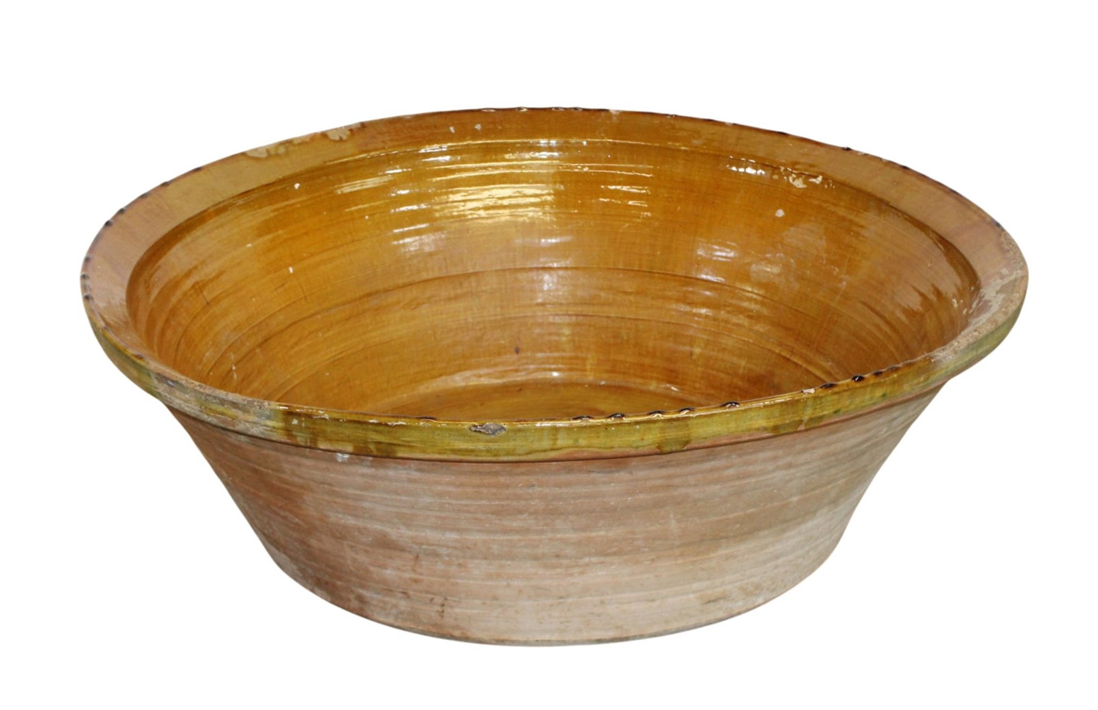 Oversized French glazed terra cotta tian bowl (1 of 12)