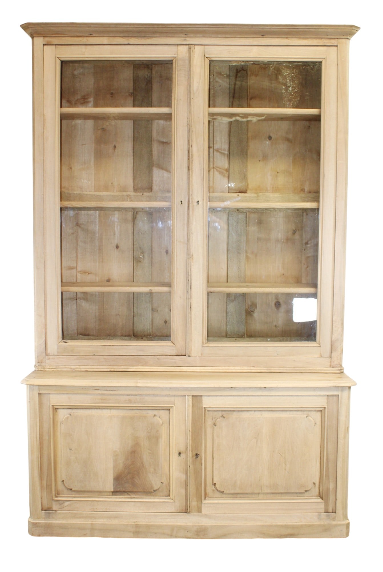 French bleached walnut 2 door bookcase (1 of 8)