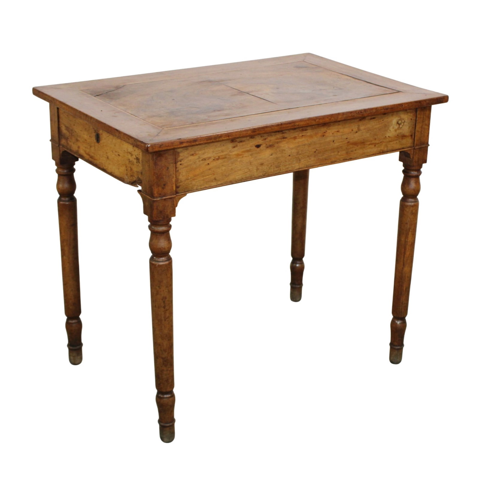 French Charles X style desk in walnut with drawer on turned legs (1 of 10)