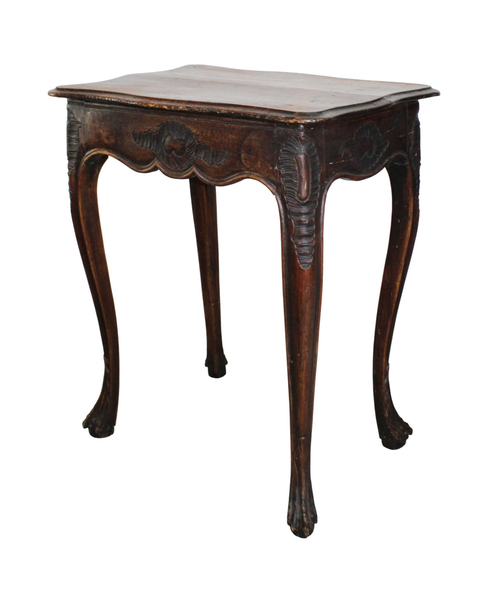 French Louis XV side table in oak and walnut (1 of 8)