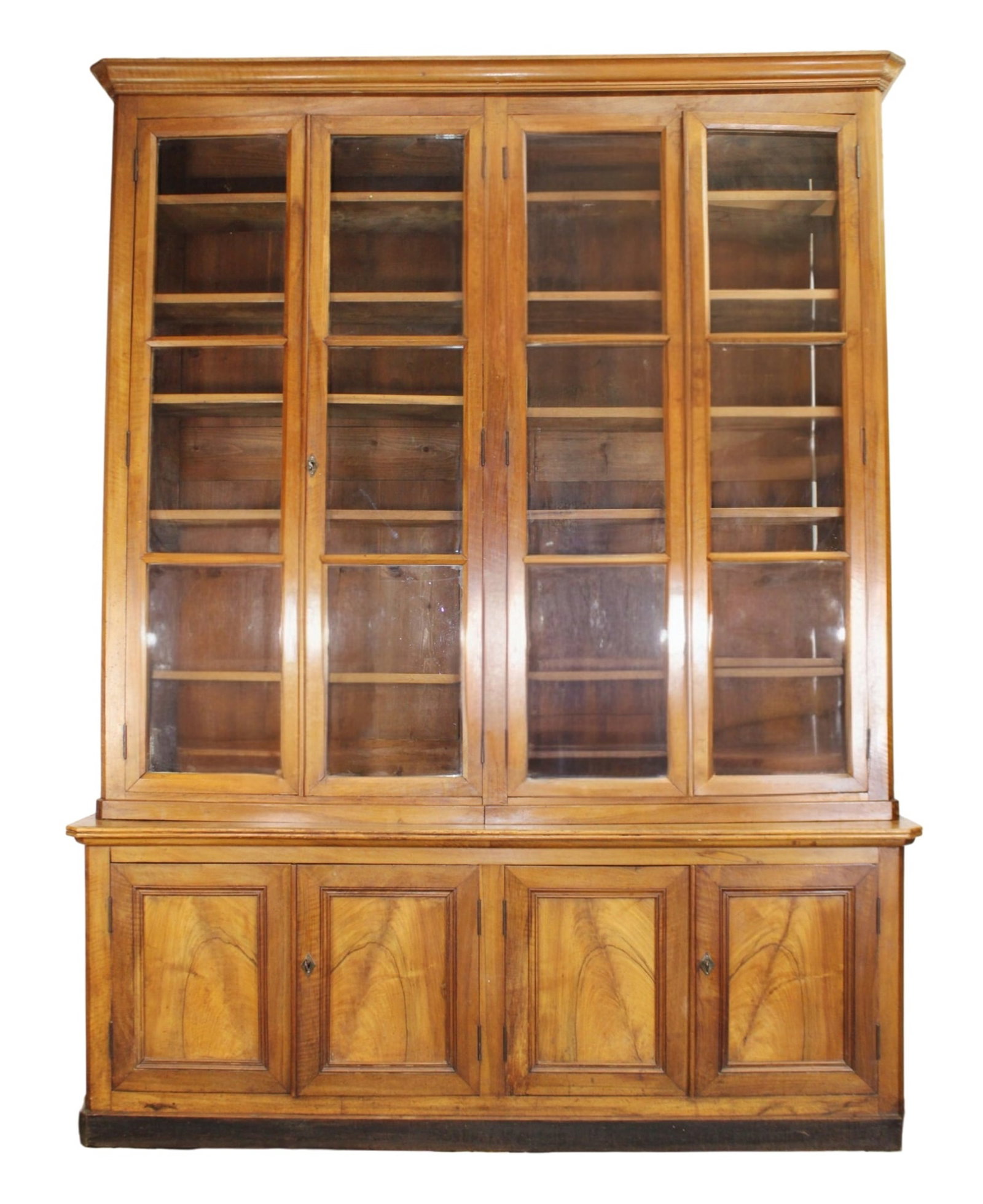 French Louis Philippe 4 door bookcase in walnut (1 of 8)
