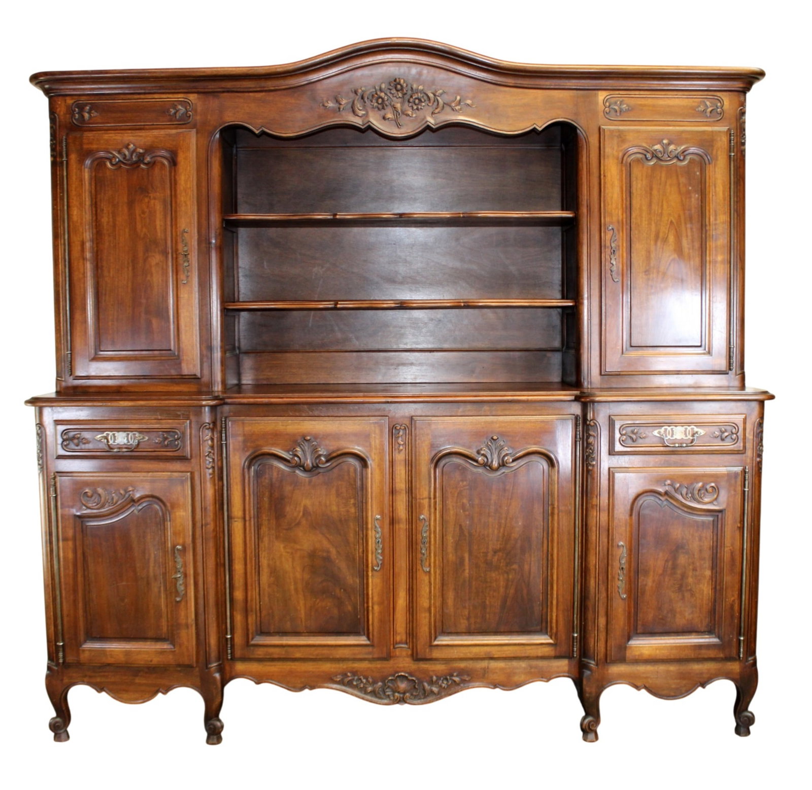 French Louis XV style vaisselier buffet in walnut (1 of 13)