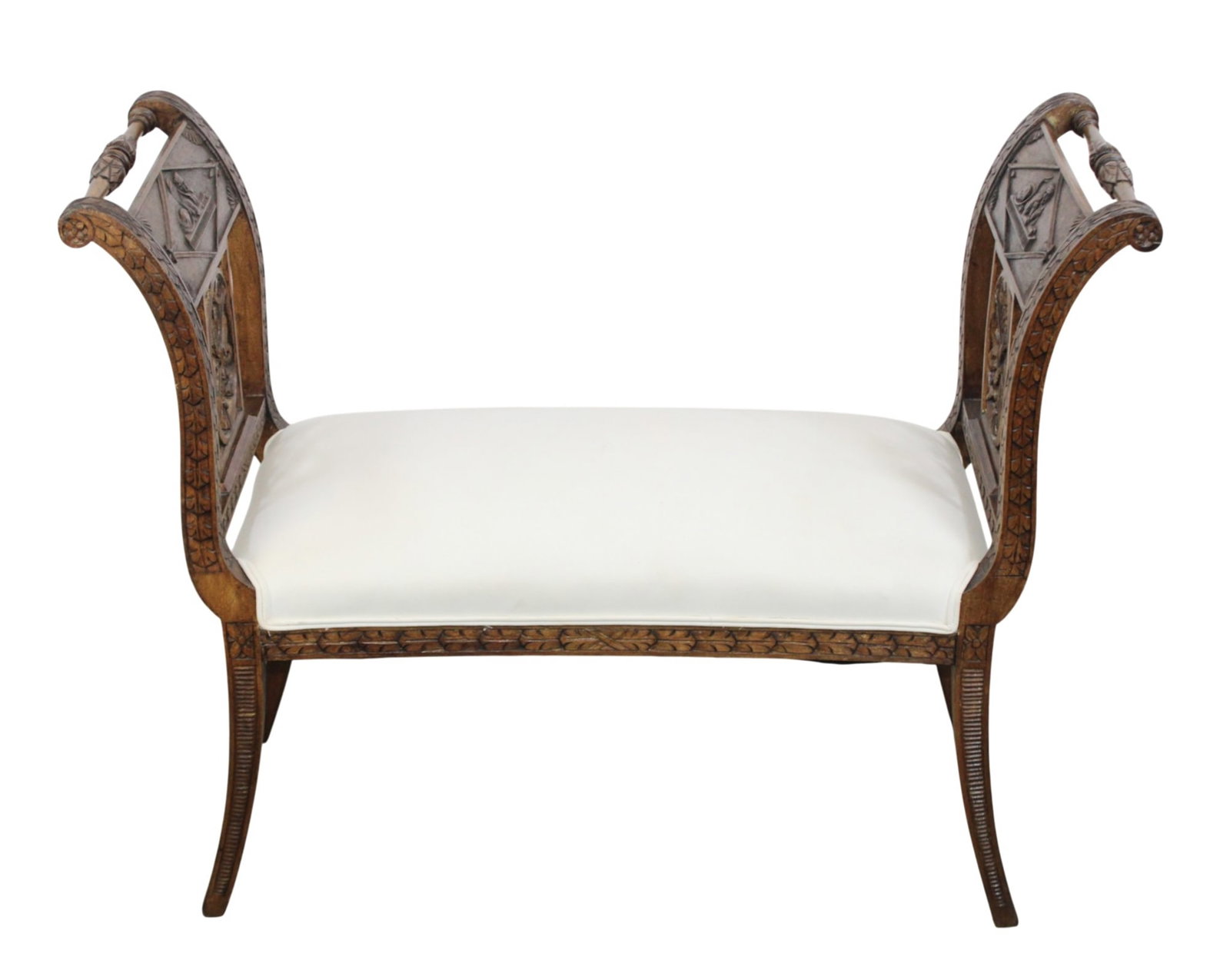 French Louis XVI style pierce carved bench (1 of 9)