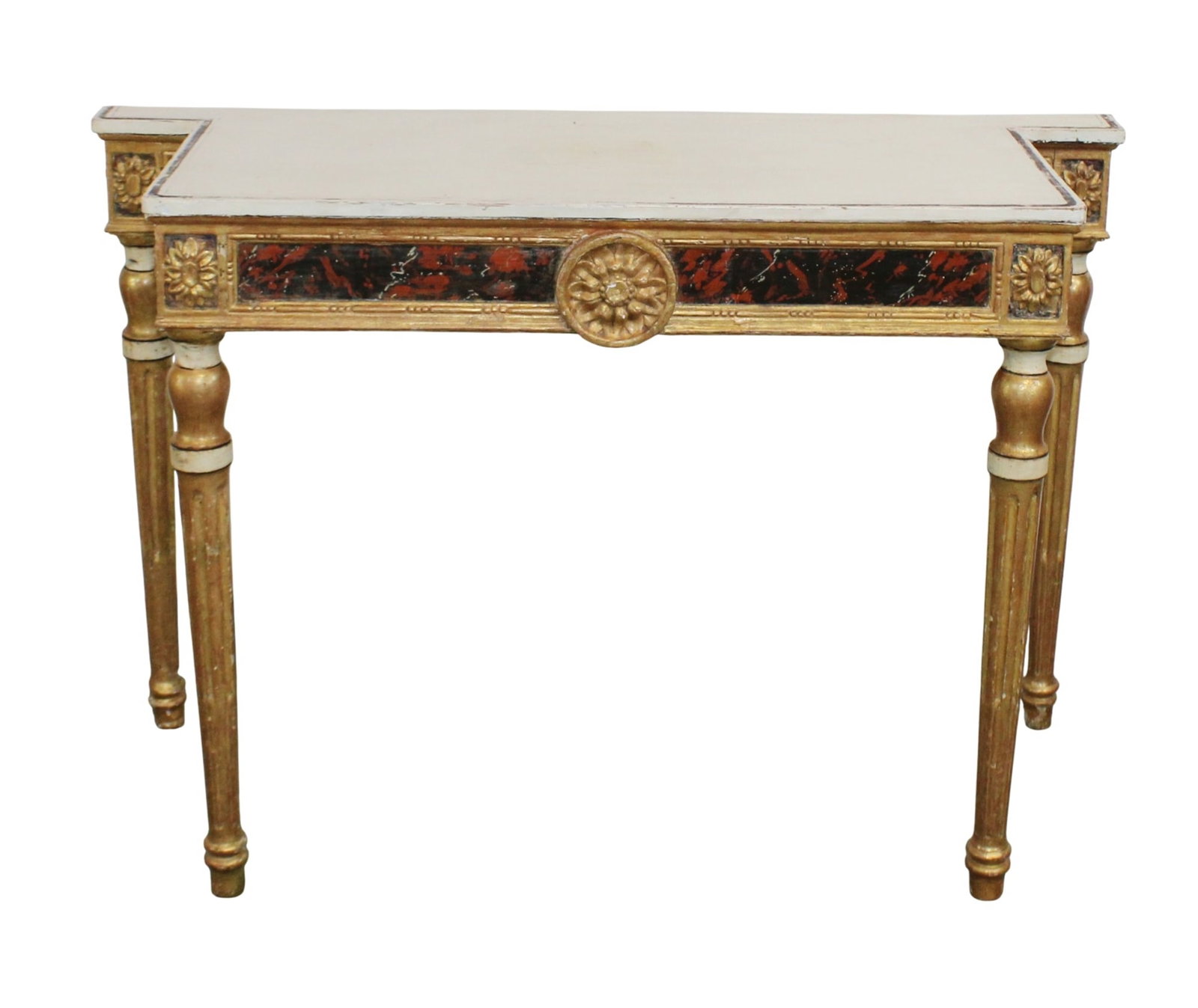 Italian Neoclassical gilded and lacquered console table (1 of 11)