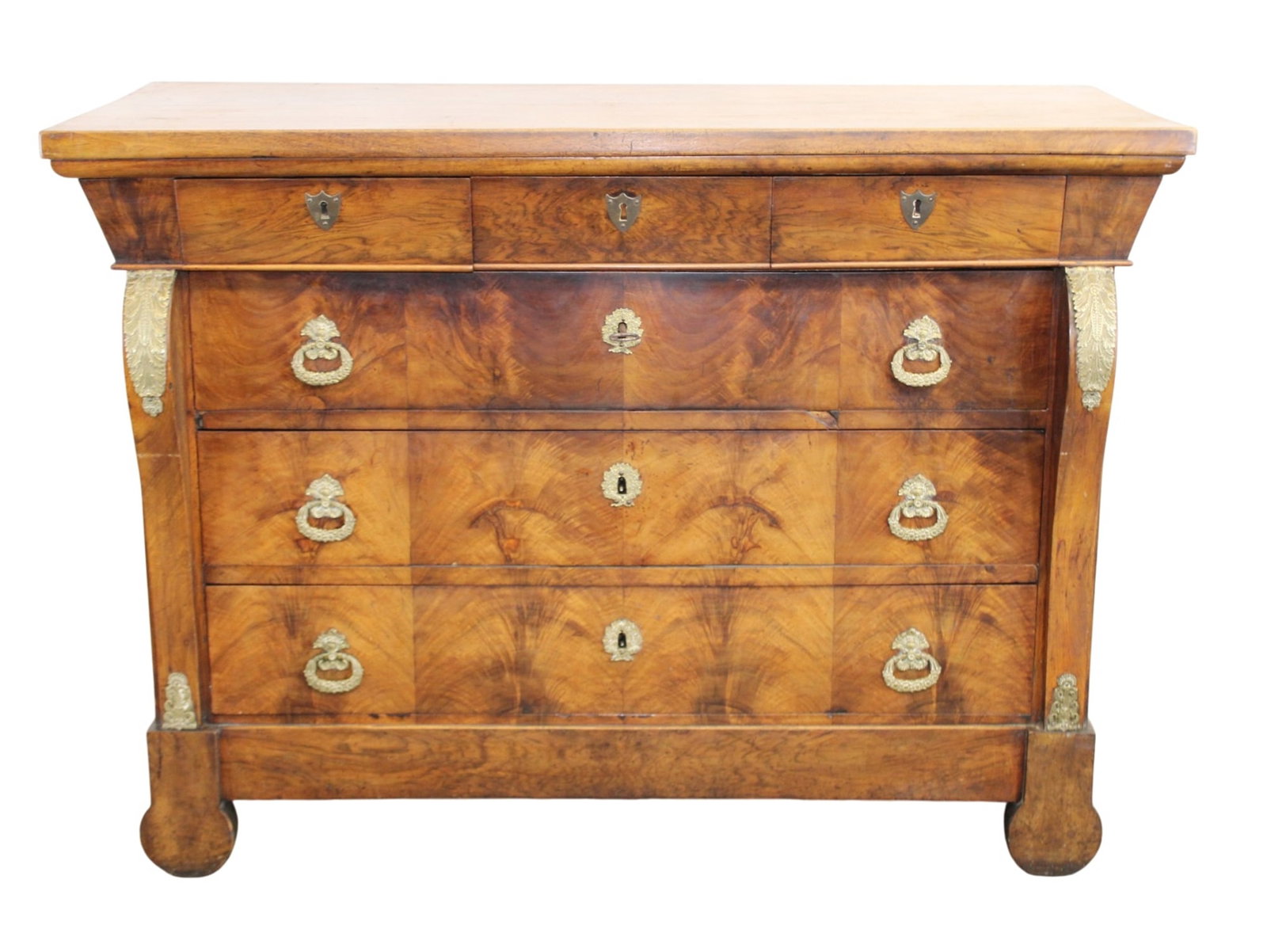 French Empire commode in burl walnut (1 of 9)