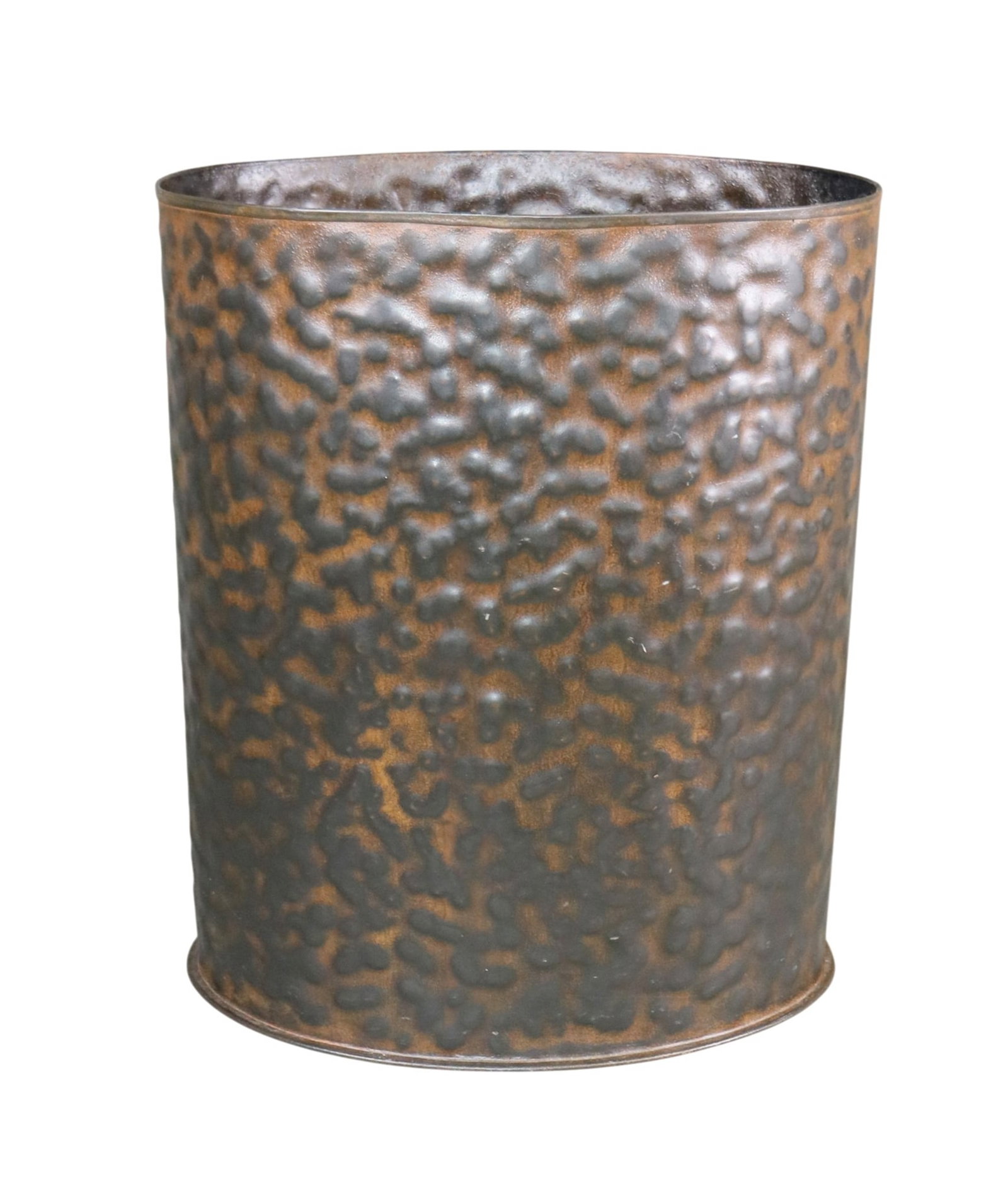 Jan Barboglio oval wastebin in iron with hammered finish (1 of 9)