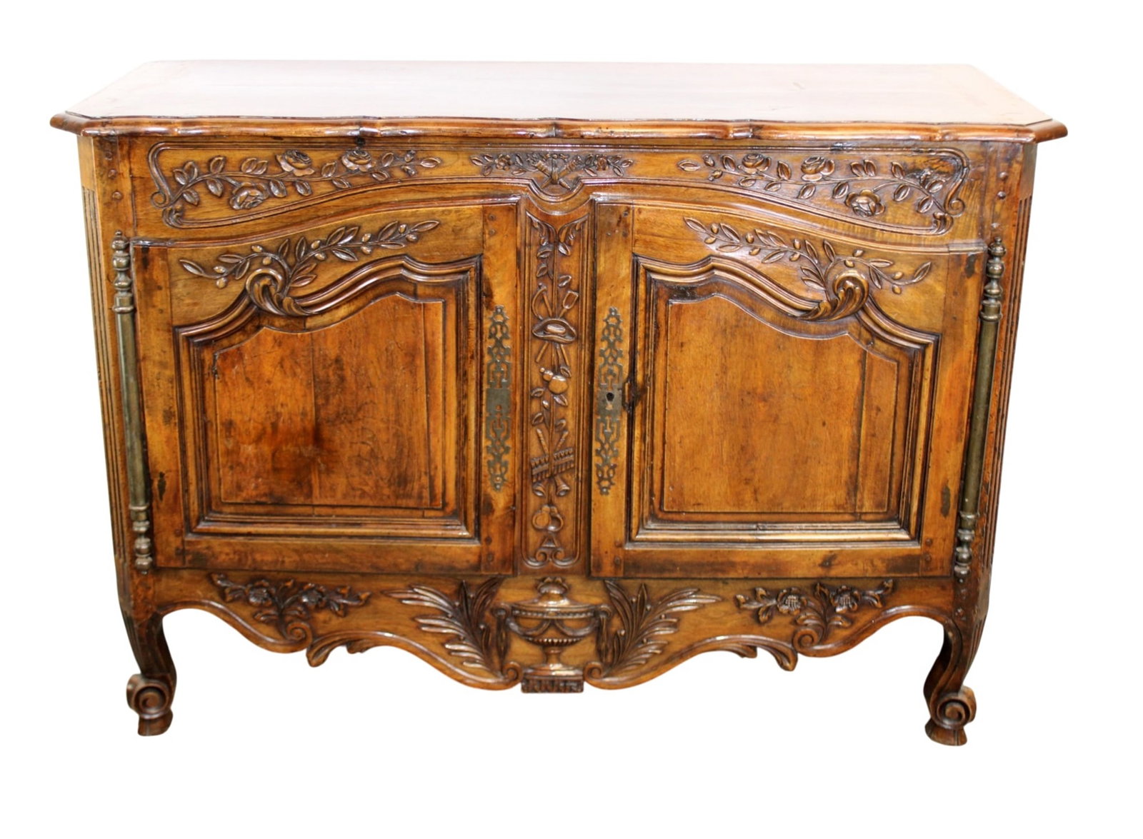 French Provincial carved walnut buffet bas (1 of 14)