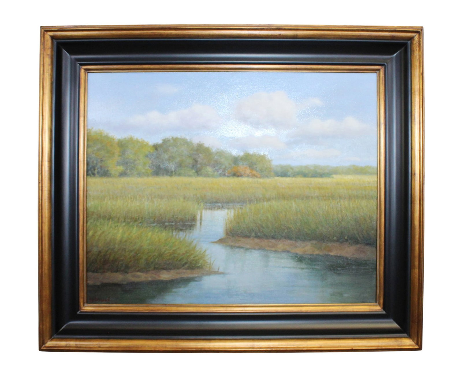 Kay Lybrand oil on canvas painting landscape with marsh (1 of 7)