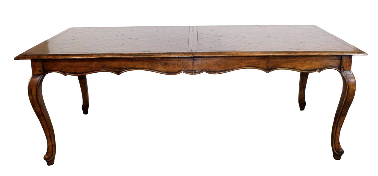 Louis XV style parquet top dining table with 2 leaves (1 of 10)