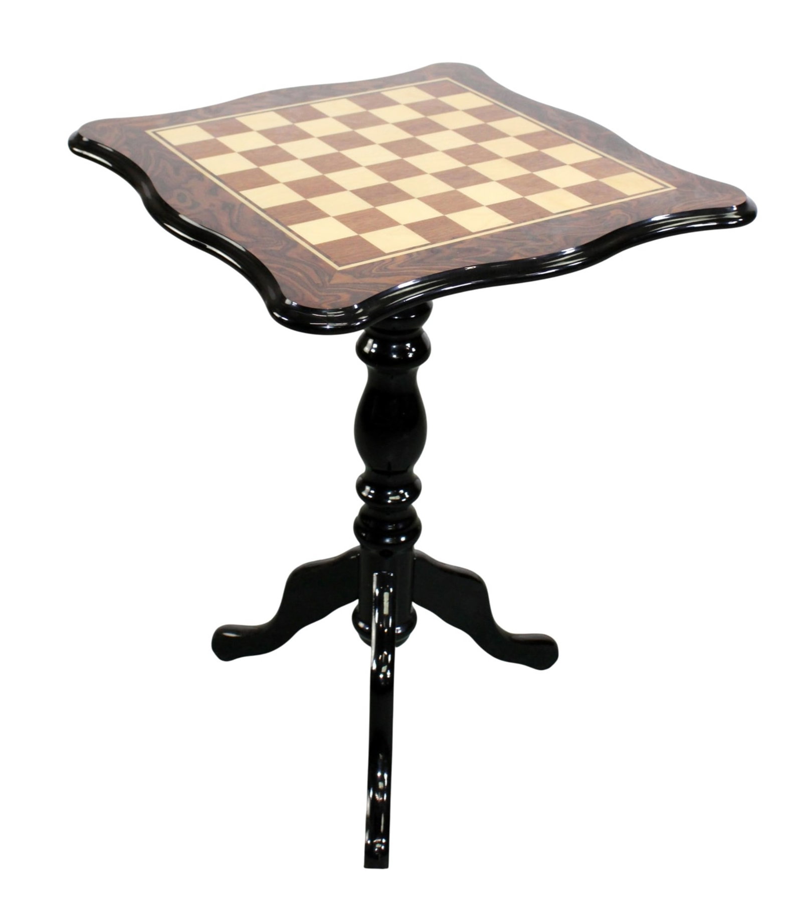 Italian lacquered inlaid chess table on pedestal base (1 of 5)