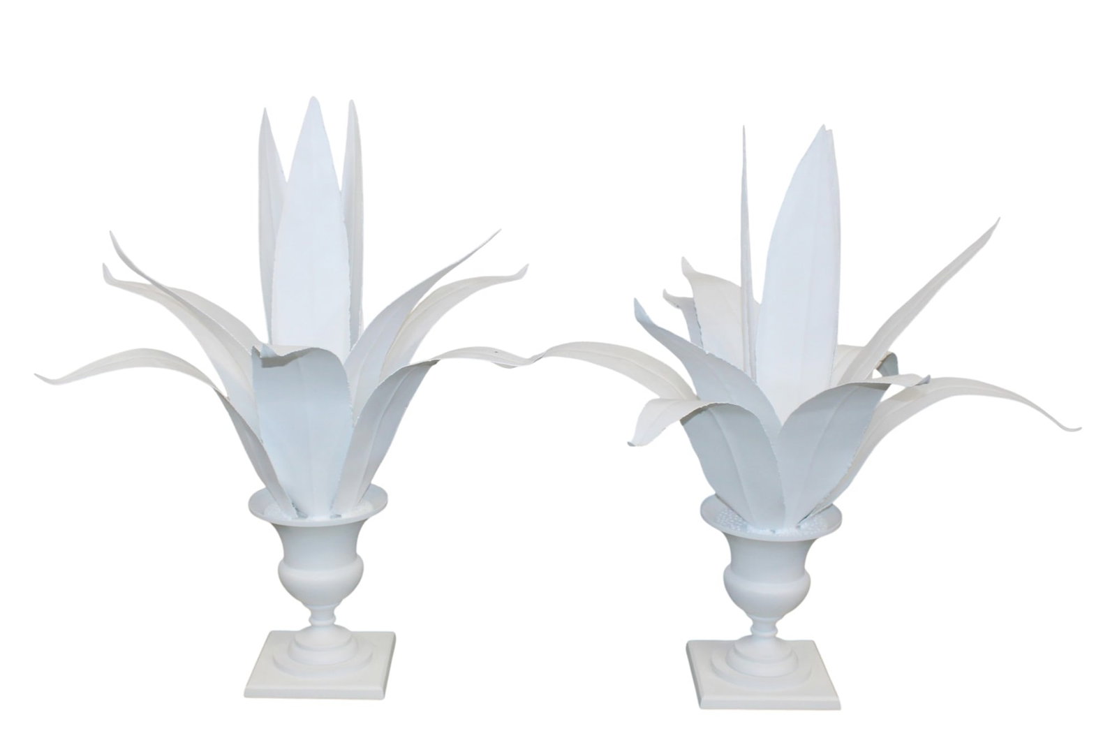 Pair of Lyon Tole Flower form sculptures: Pair of Lyon Tole Flower form sculptures. Modern. 31"h x 31"w x 31"d