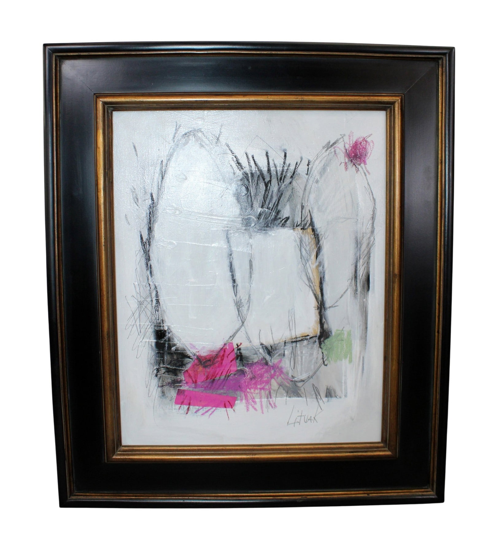 Steve Litvak "Pretty in Pink" abstract oil on canvas (1 of 4)