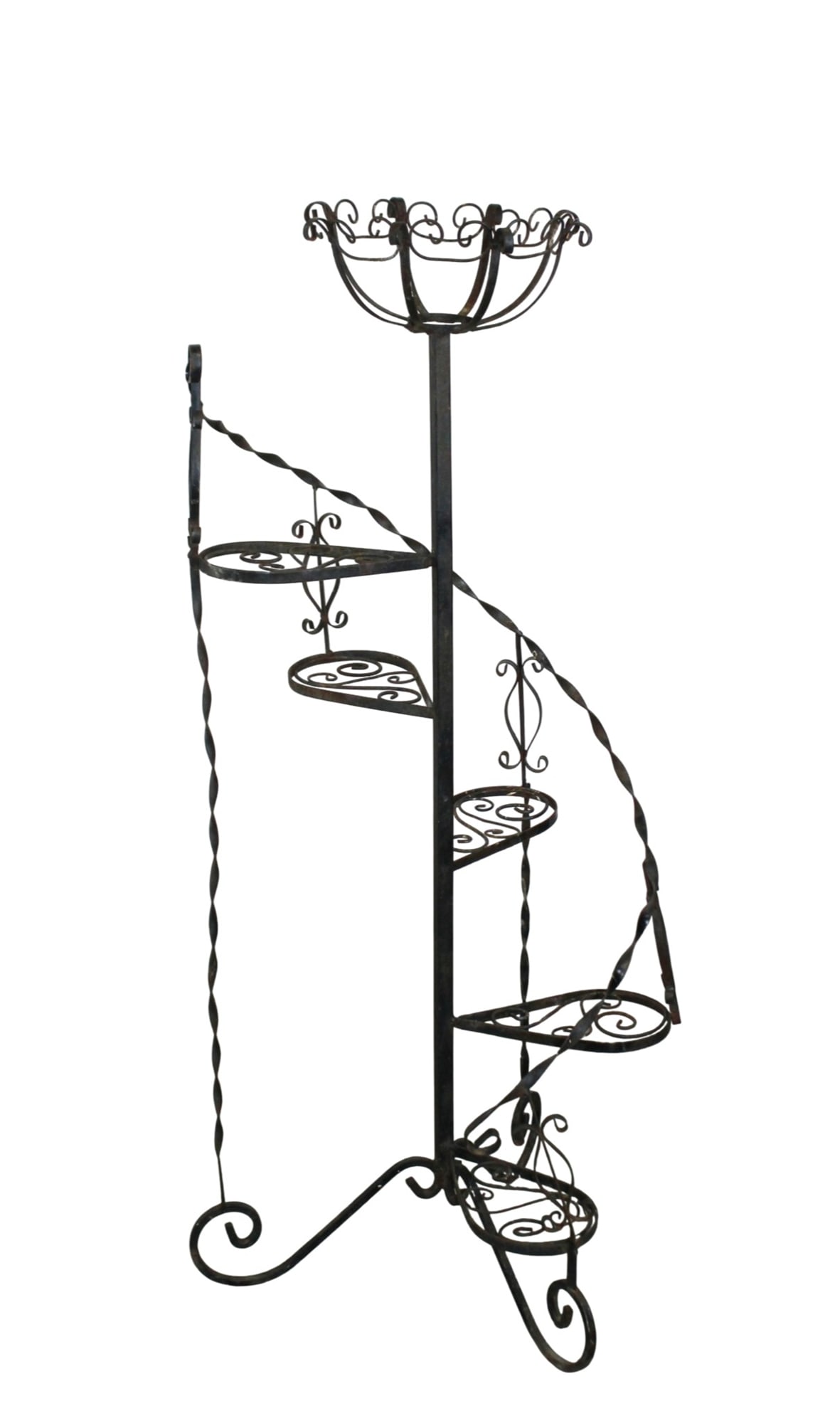 Wrought iron spiral staircase plant stand (1 of 9)