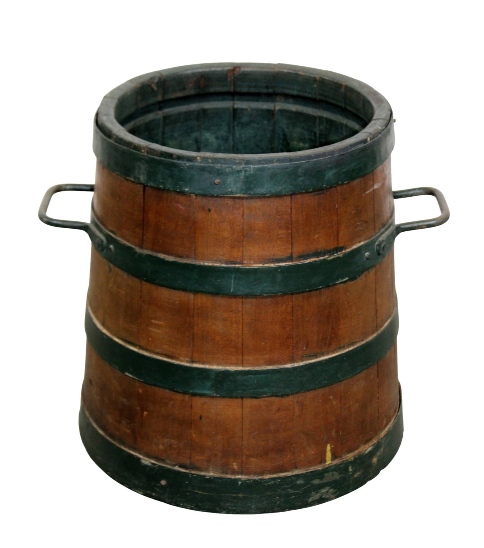 English coopered oak bucket with iron straps and handles (1 of 6)