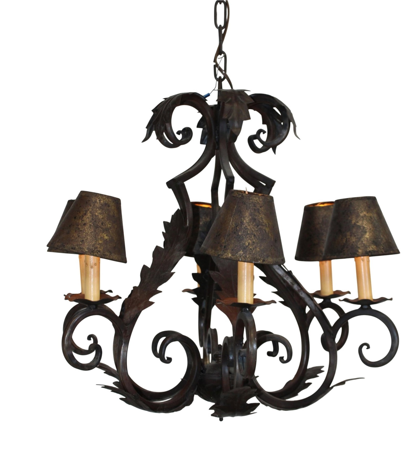Designs by Bree Inc, De Mingo chandelier with 6 shades (1 of 10)