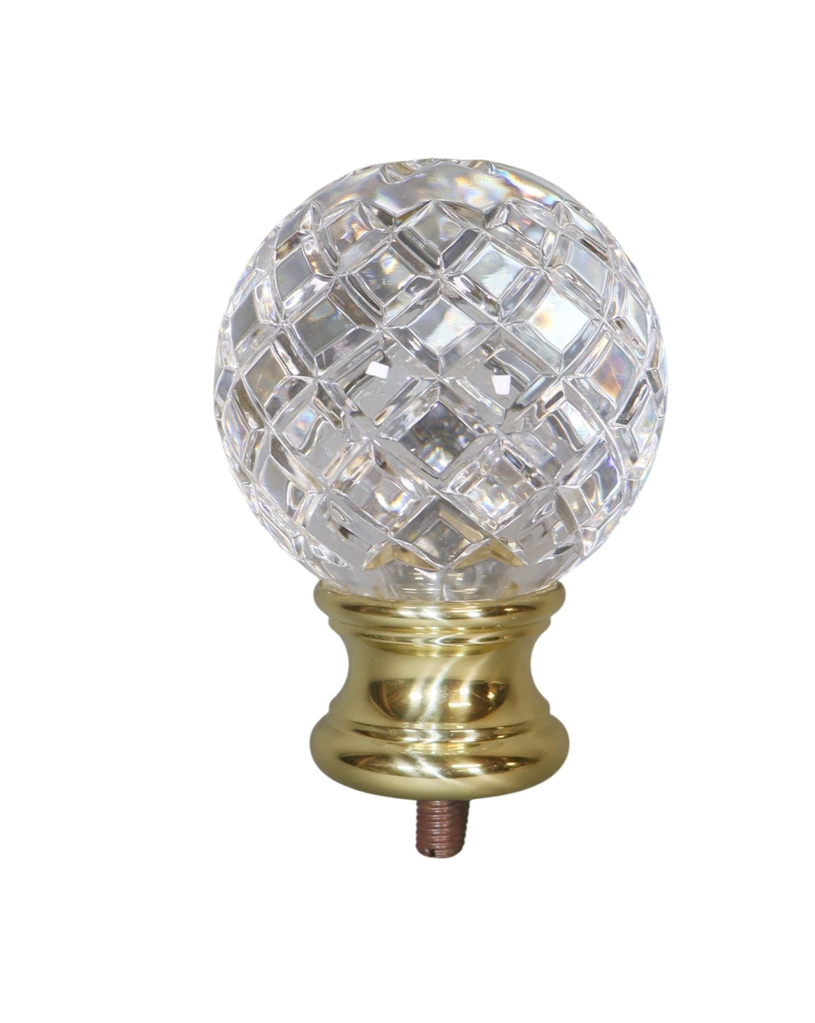 French hand cut crystal finial with bronze base (1 of 5)