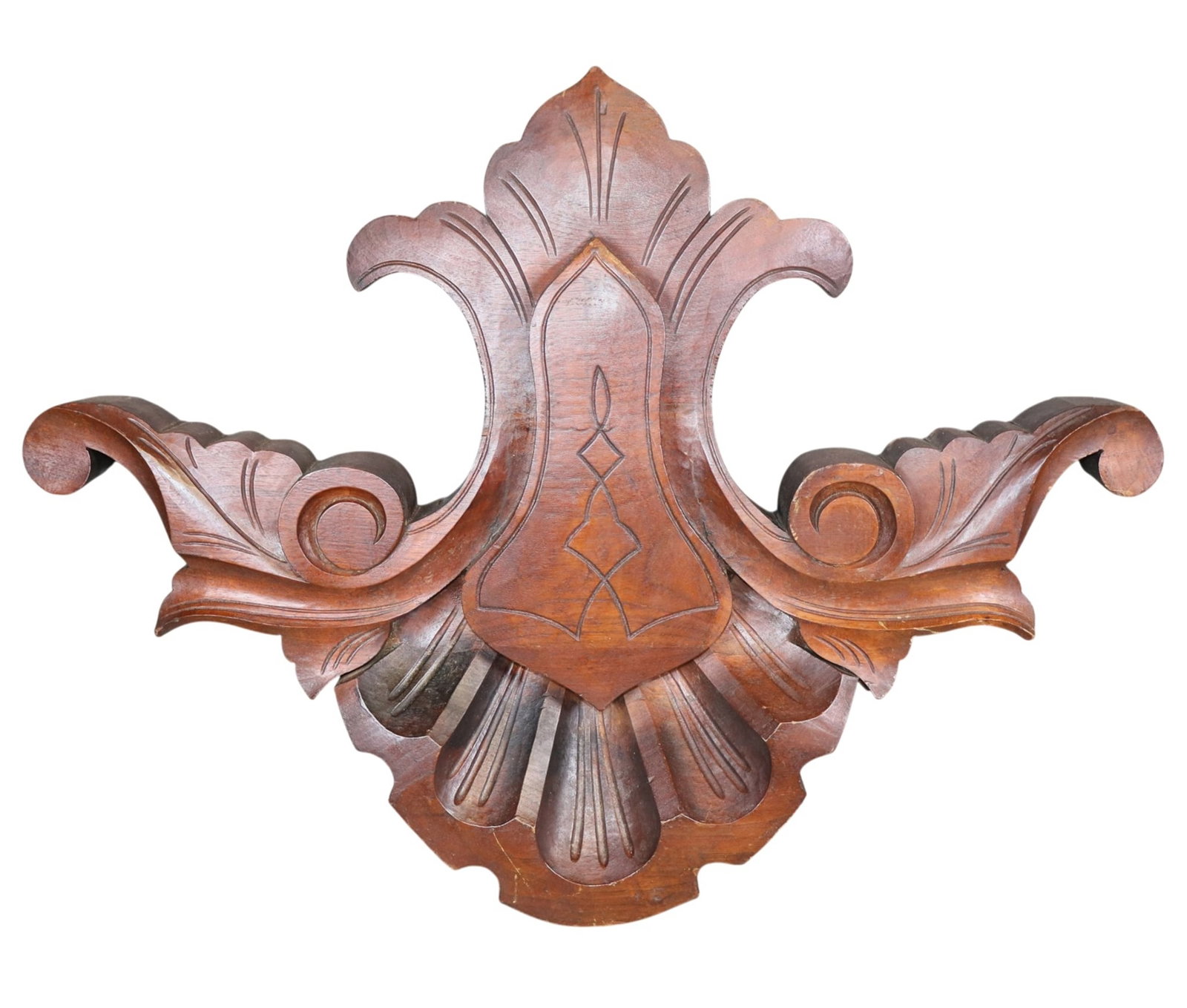 French carved walnut crest with acanthus scrolls (1 of 10)