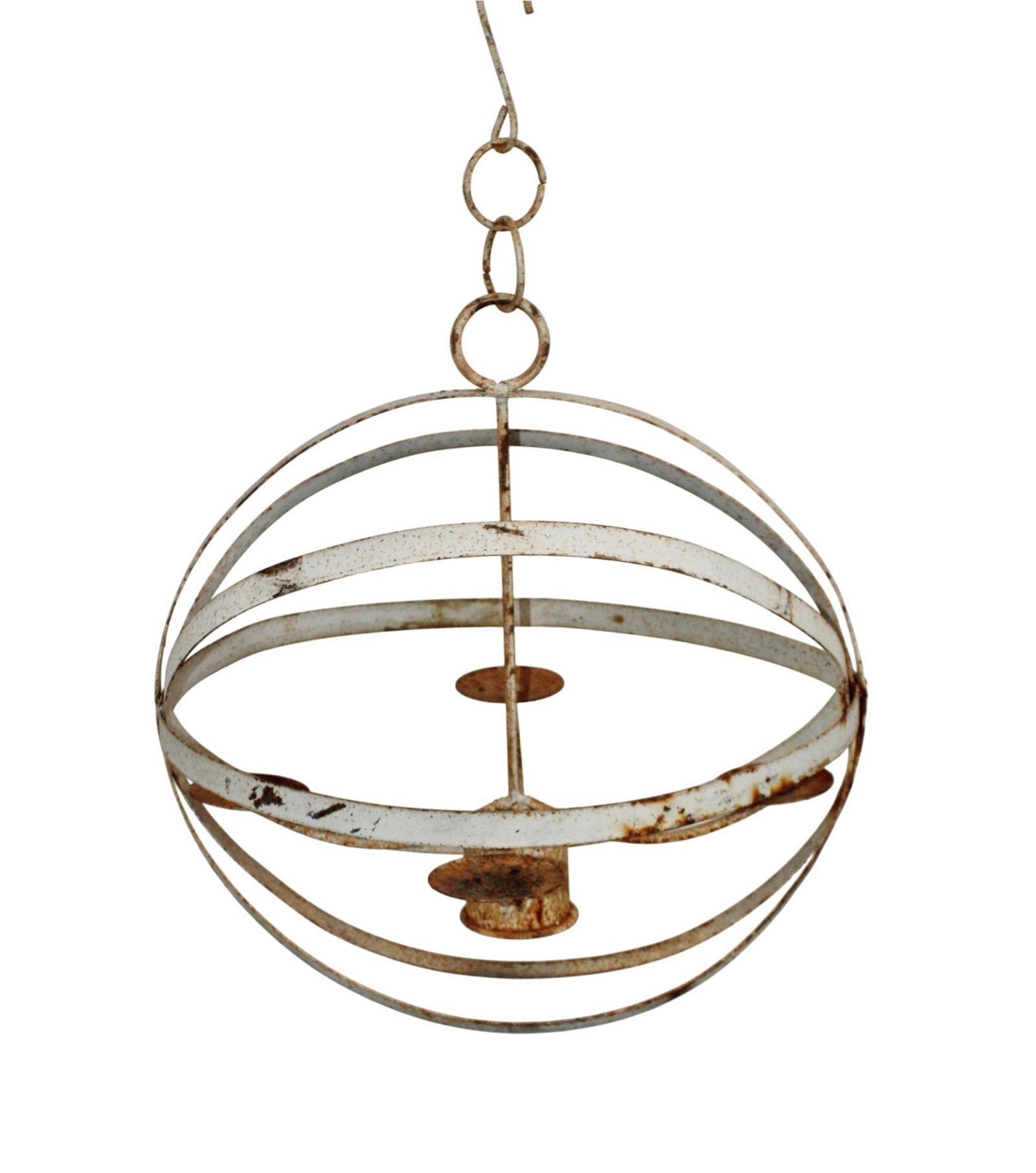 Spherical 4 arm candle chandelier in iron with painted finish (1 of 8)