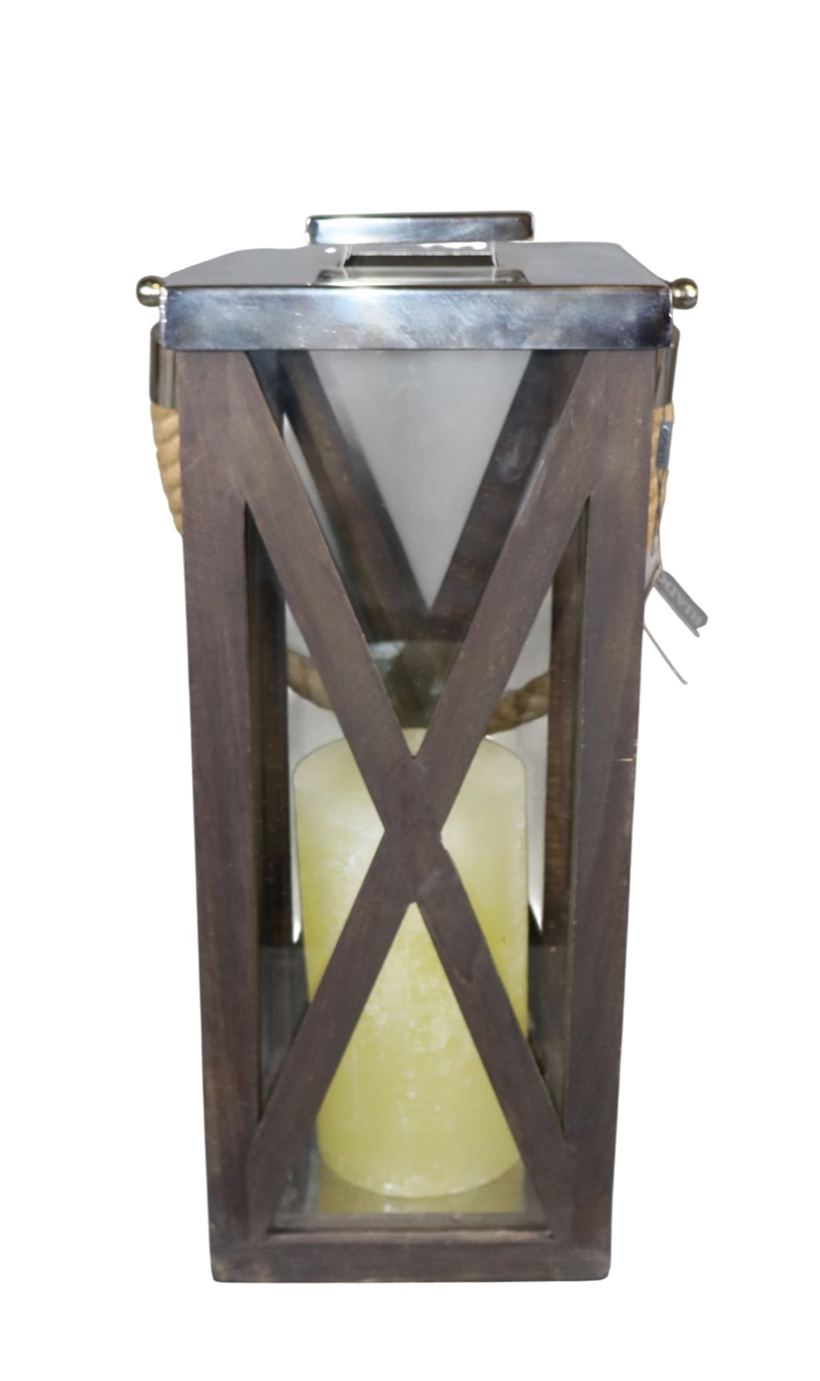 Riado wooden and polished metal driftwood lantern (1 of 7)
