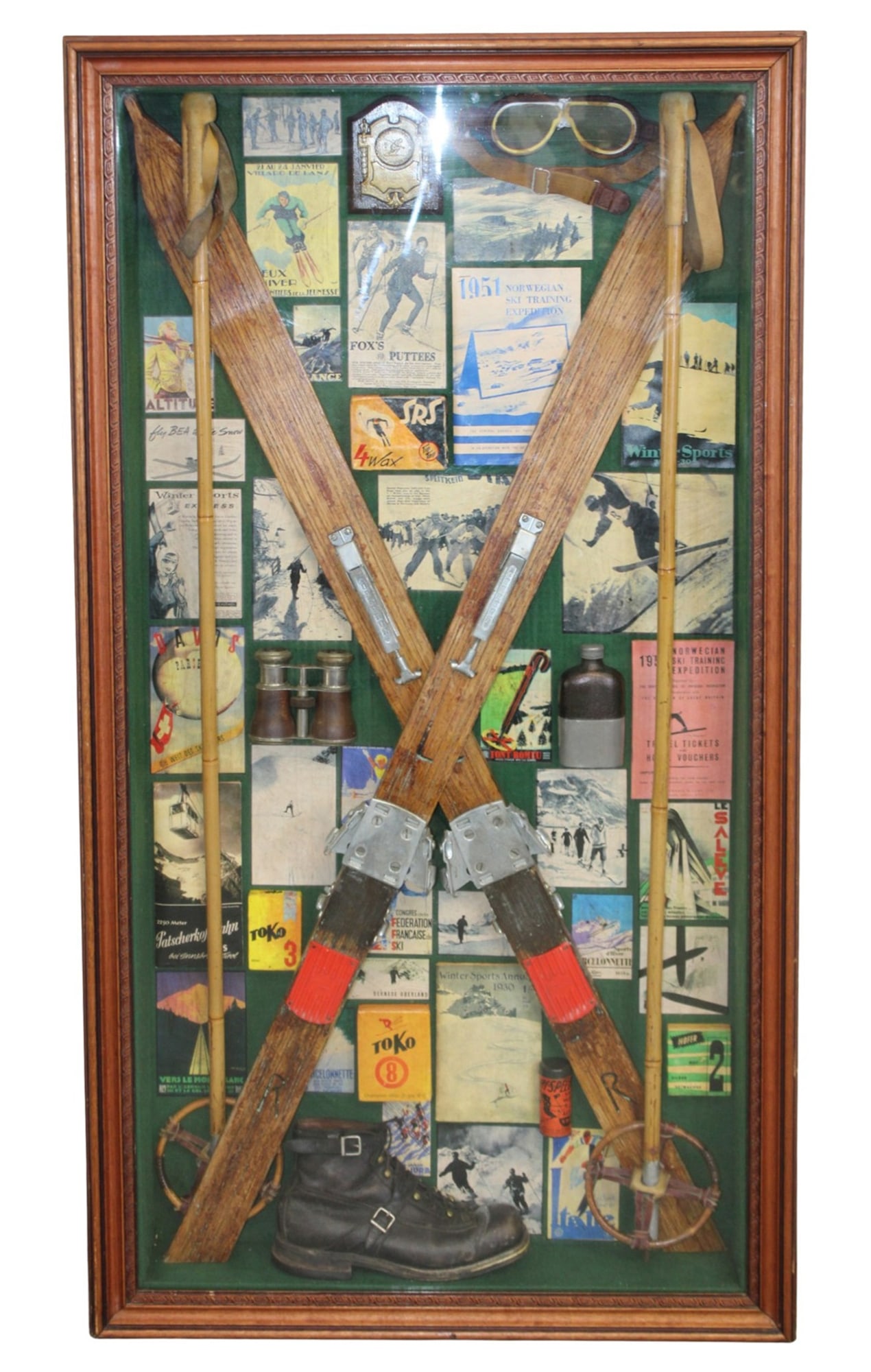 Vintage snow skiing shadow box (1 of 7)