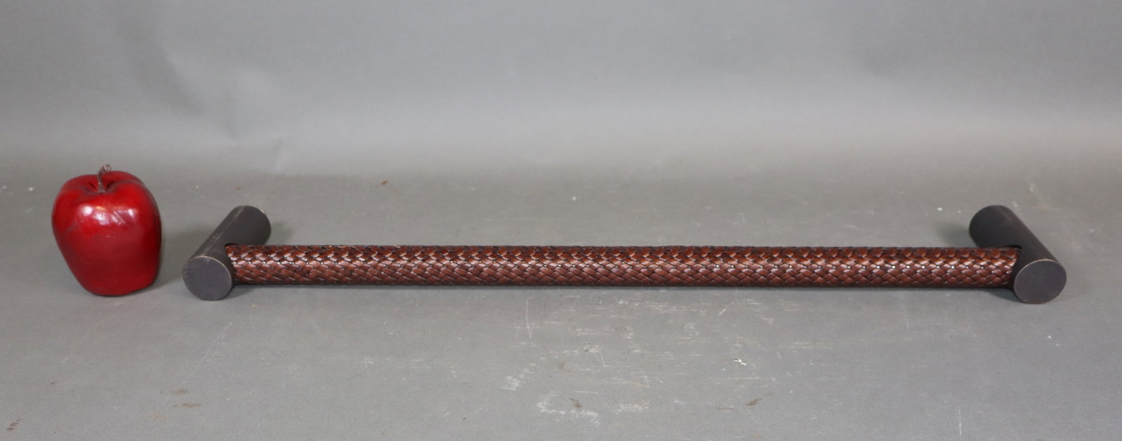 Rocky Mountain Hardware solid bronze pull with leather wrap. - 2
