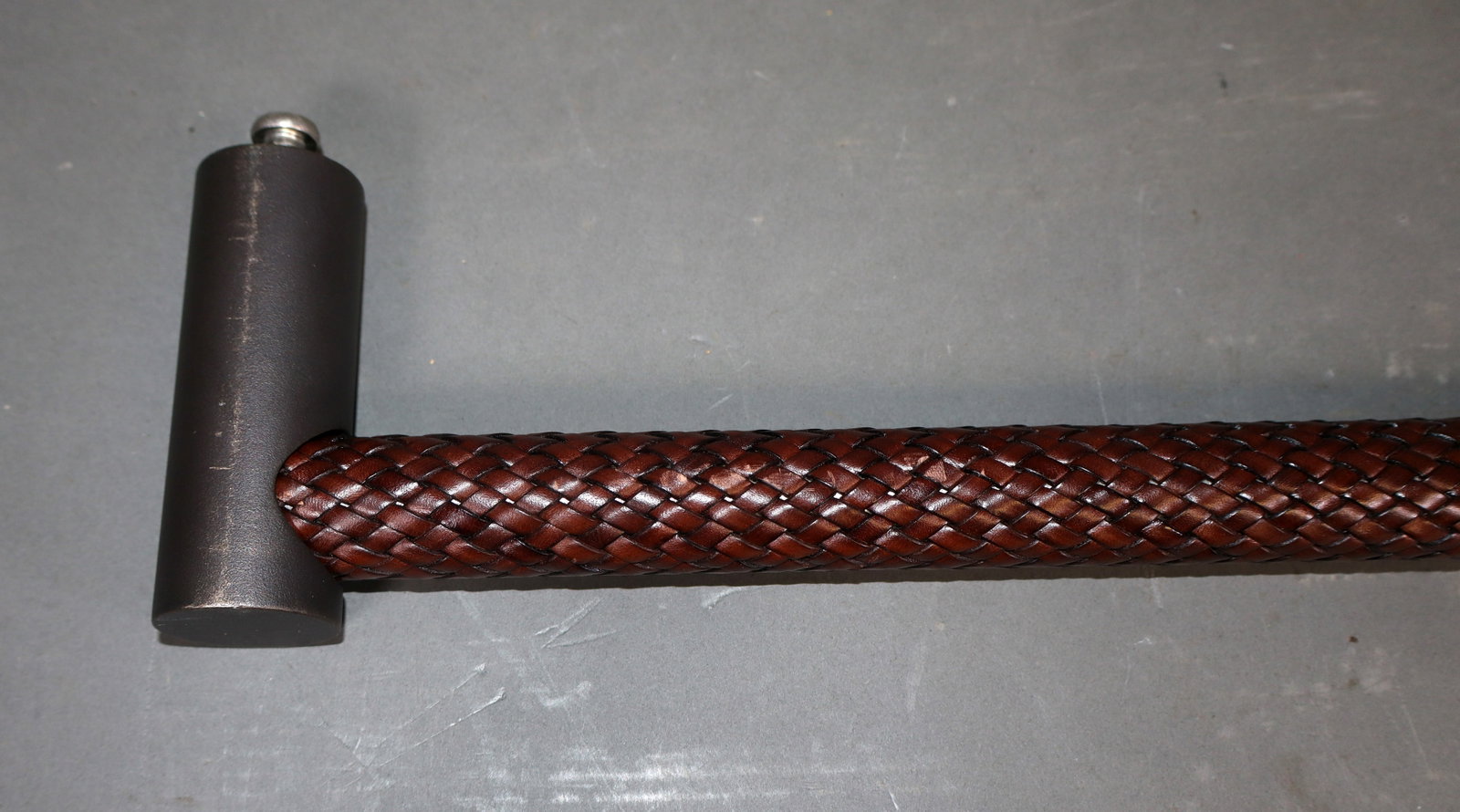 Rocky Mountain Hardware solid bronze pull with leather wrap. - 4