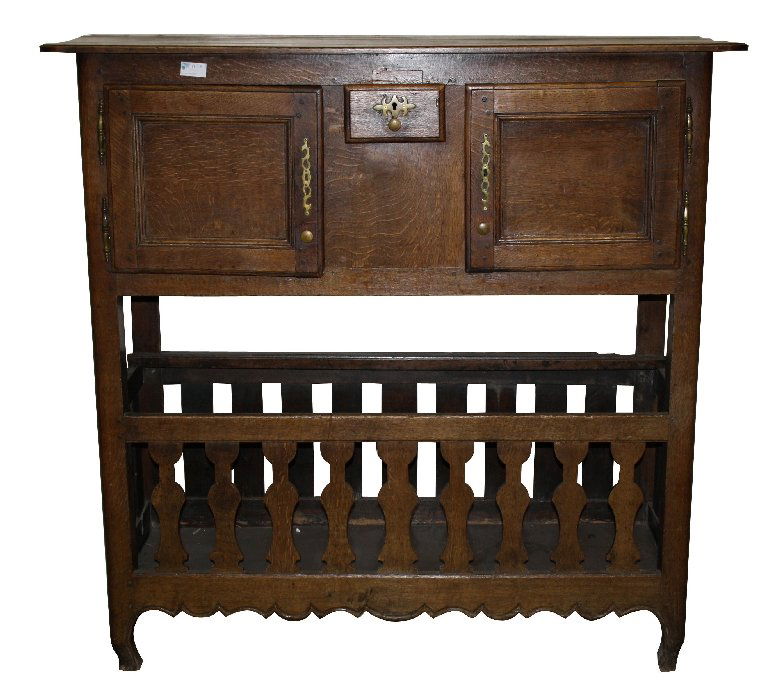 French Provincial rustic cabinet in oak: 19th century . 51 1/2"h x 53"l x 20"d