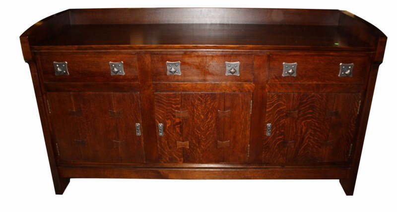 Stickley oak mission style sideboard: 73 1/2"l x 23"d x 39 1/2"h