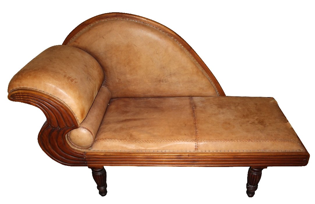 French Art Deco leather reclining chaise lounge Oct 20, 2013 King