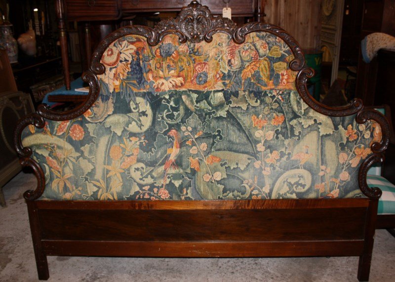 Carved walnut Rococo King size headboard: 62 5/8"h x 80"w