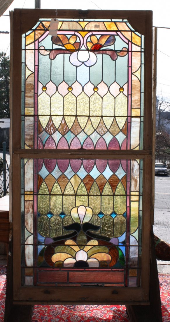 Antique American double hung stained glass window Jan 01, 2014 King