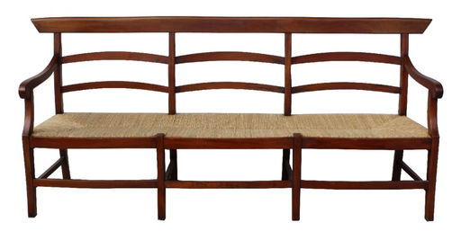 Mahogany Ladder Back Rush Seat Bench Mar 01 2014 King