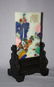 Chinese jade table screen inlaid with lapis lazuli - 4