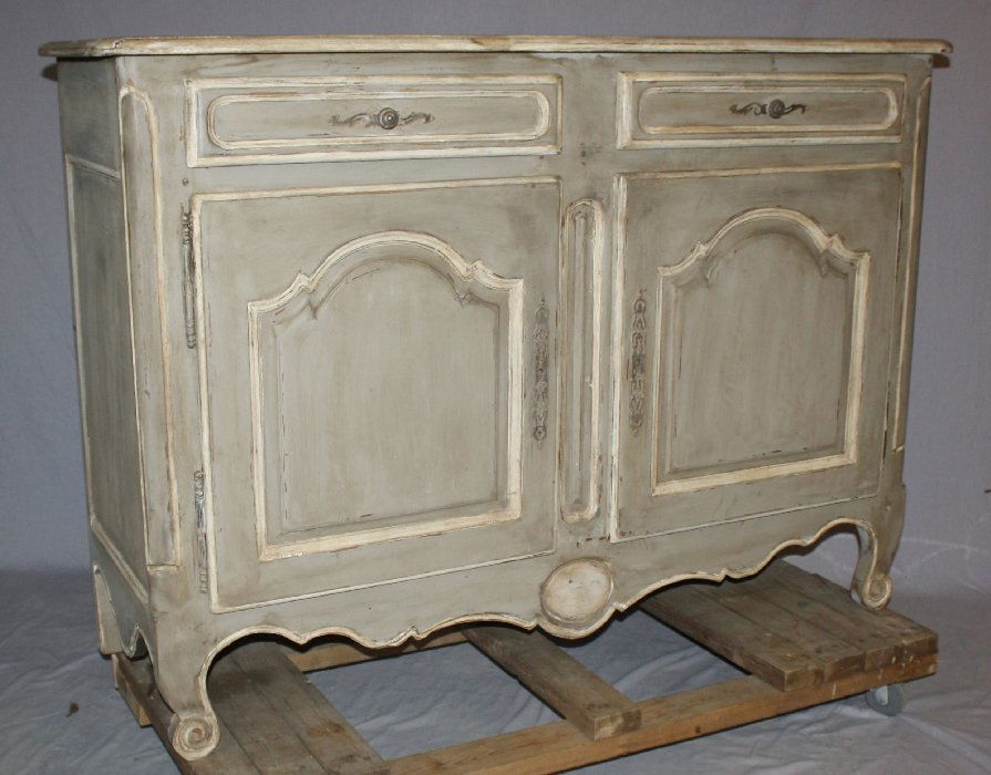 French Provincial painted buffet bas: Early 19th century. 41"h x 56 1/2"w x 20"d