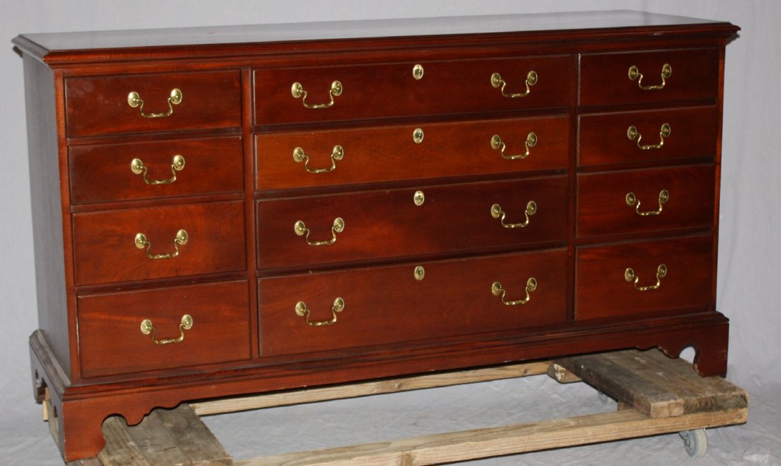 Link Taylor solid mahogany dresser with brass hardware.