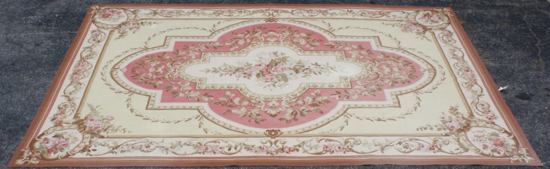 Aubusson style needlepoint tapestry or rug 11' x 18'.: Aubusson style needlepoint tapestry or rug 11' x 18'.
