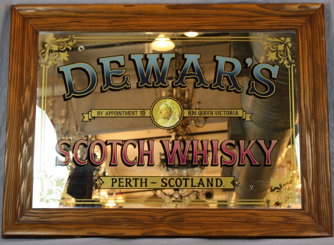Dewar's scotch whisky pub mirror.
