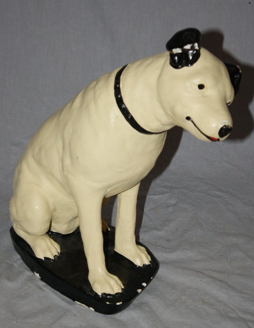 RCA Victor dog - paint over plaster: 14 1/2"h x 12"w
