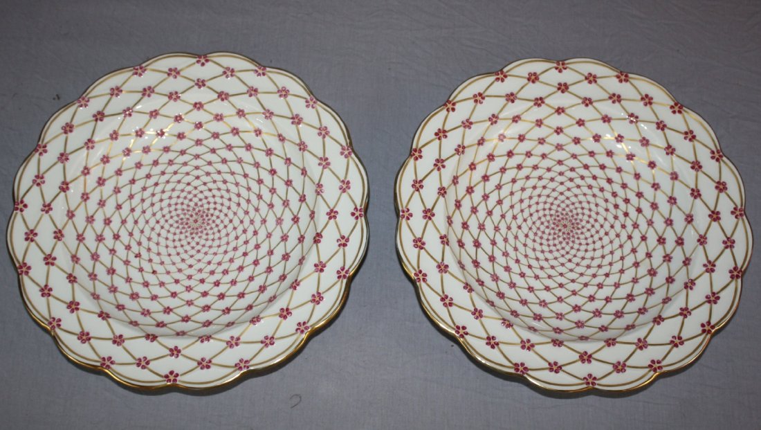 Lot of 2 Limoges porcelain plates: After the Empress Elizabeth of Russia's private service. 10 5/8"dia