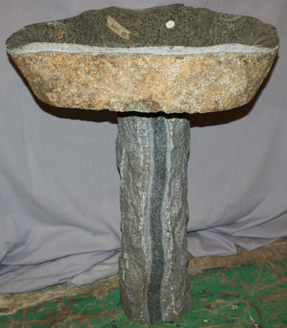 Granite pedestal sink: 35"h x 26 1/2"w